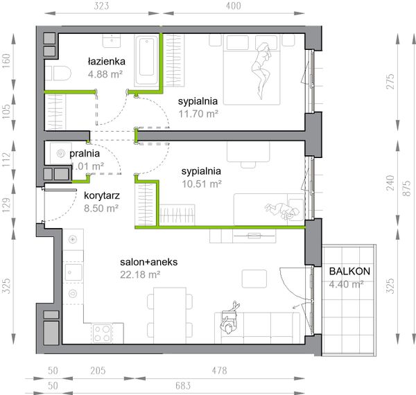 Rzut Przy Parku Vita - M3/3/2/21
