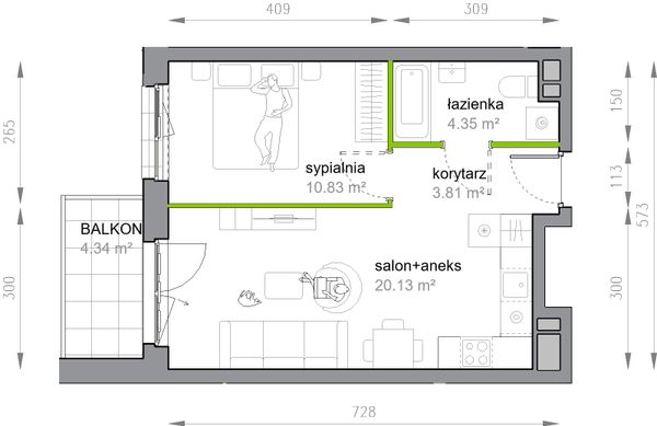 Rzut Przy Parku Vita - M3/3/2/24