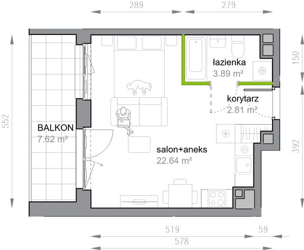 Rzut Przy Parku Vita - M3/3/2/26