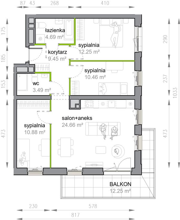 Rzut Przy Parku Vita - M3/1/3/27