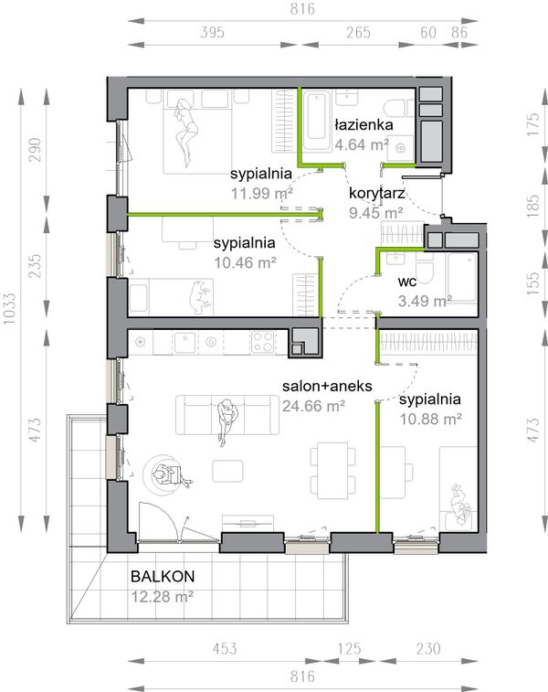 Rzut Przy Parku Vita - M3/1/3/28