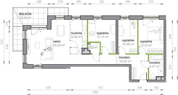 Rzut Przy Parku Vita - M3/1/3/33