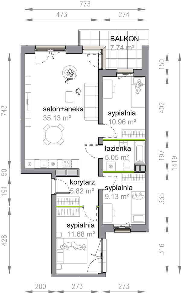 Rzut Przy Parku Vita - M3/1/3/34
