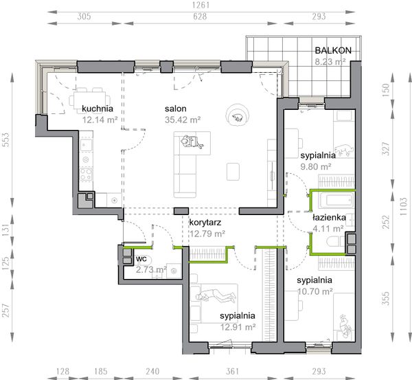 Rzut Przy Parku Vita - M3/2/3/13