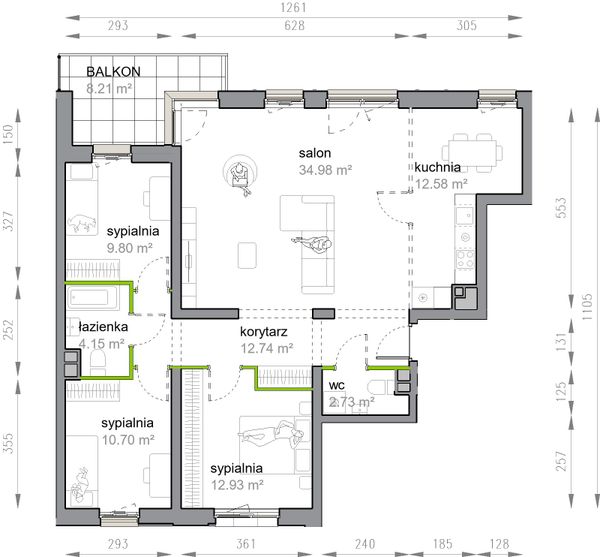 Rzut Przy Parku Vita - M3/2/3/16