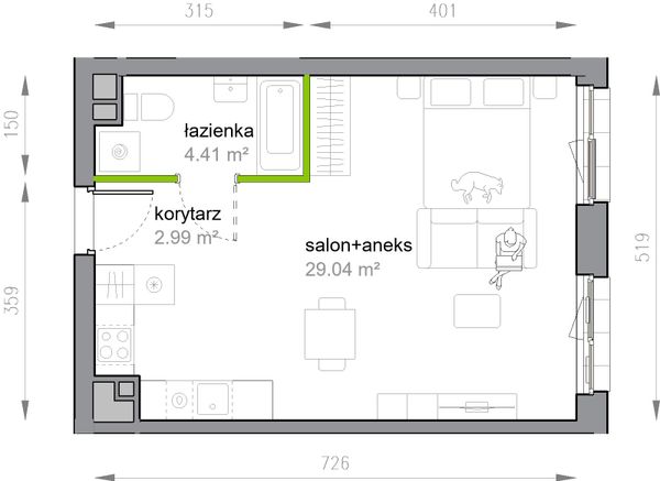 Rzut Przy Parku Vita - M3/3/3/29