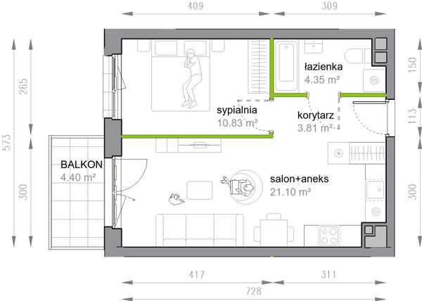 Rzut Przy Parku Vita - M3/3/3/35