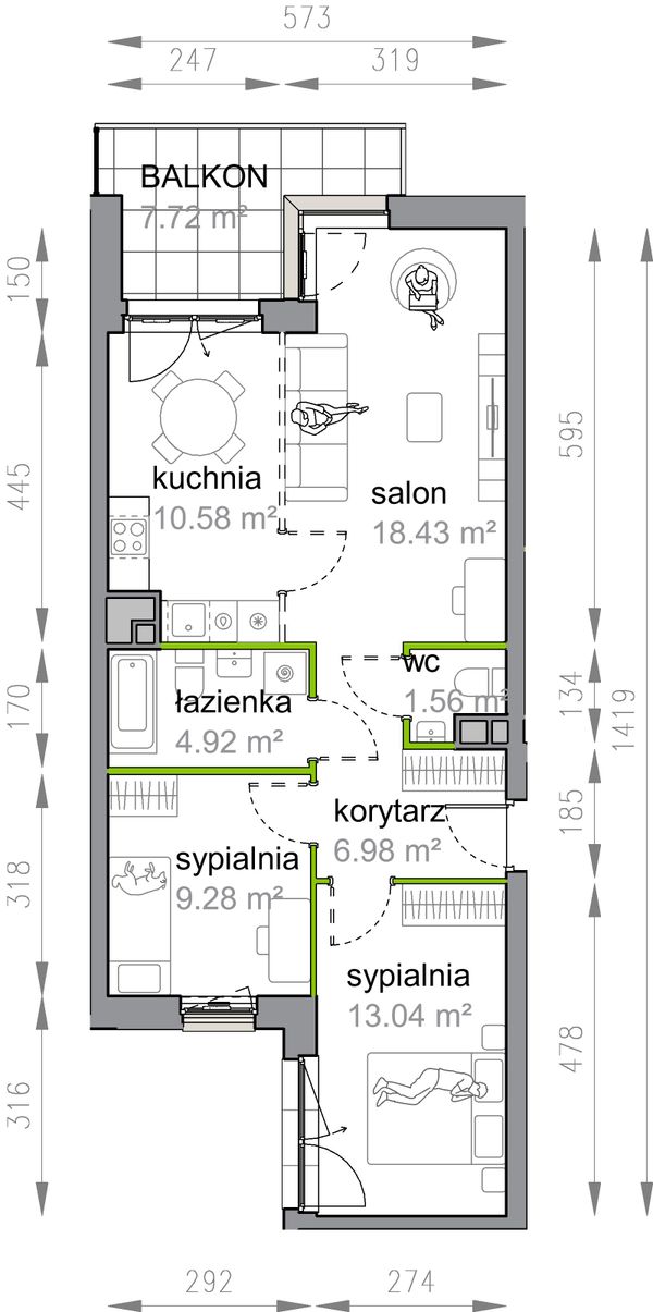 Rzut Przy Parku Vita - M3/3/4/37