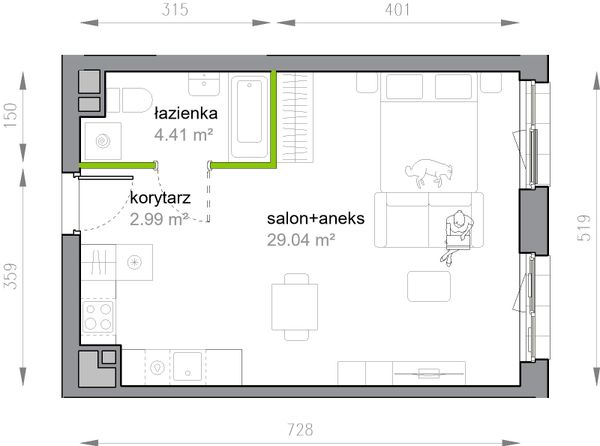Rzut Przy Parku Vita - M3/3/4/39