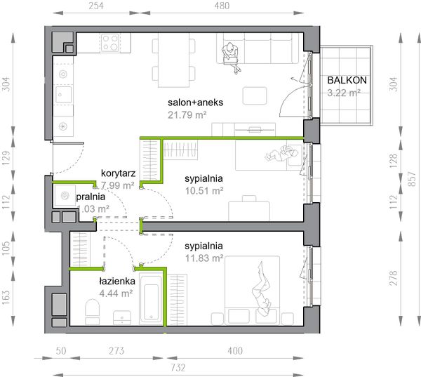 Rzut Przy Parku Vita - M3/3/4/40