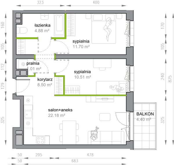 Rzut Przy Parku Vita - M3/3/4/41