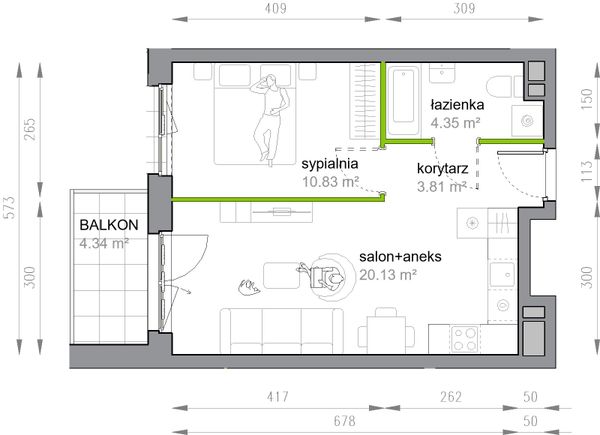 Rzut Przy Parku Vita - M3/3/4/44