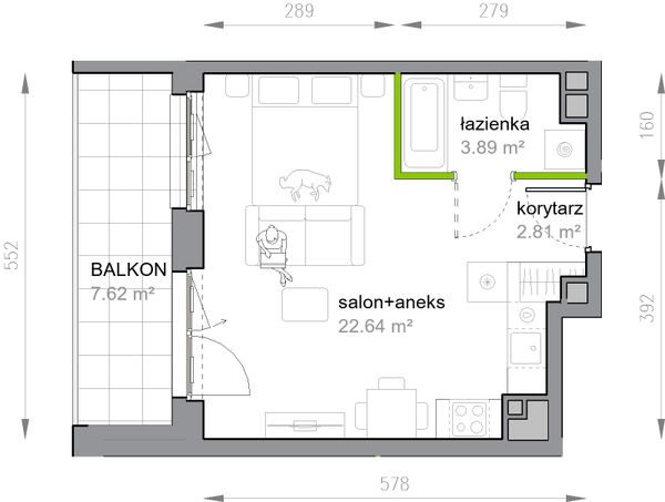 Rzut Przy Parku Vita - M3/3/4/46