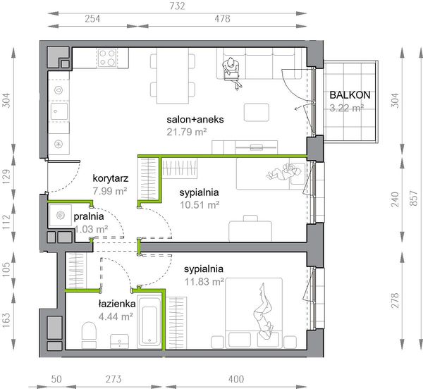 Rzut Przy Parku Vita - M3/3/5/49