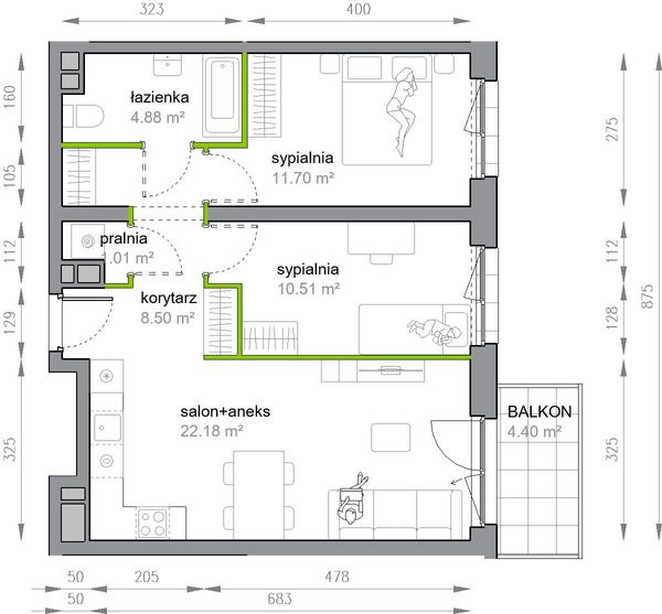 Rzut Przy Parku Vita - M3/3/5/50