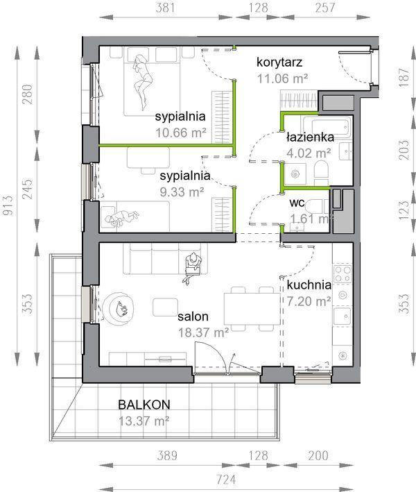 Rzut Przy Parku Vita - M3/3/5/52