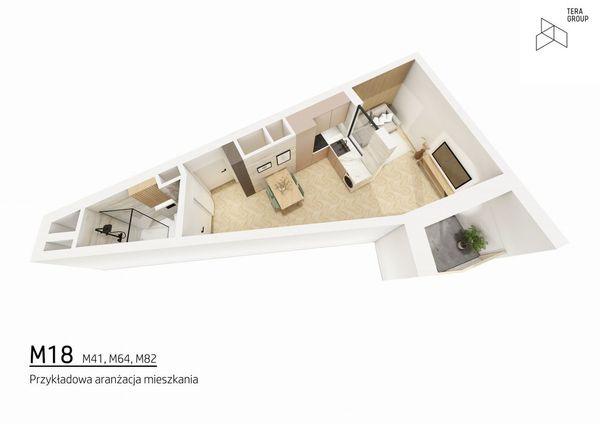 Rzut Apollo Bulvar - Mieszkanie na sprzedaż, Kielce, Centrum, 337088  PLN