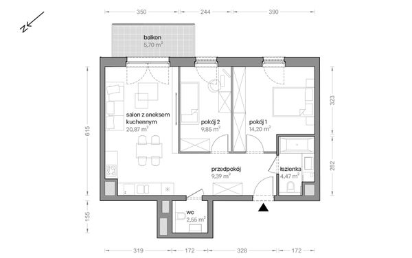 Rzut Ceglana Park - B4/A/27