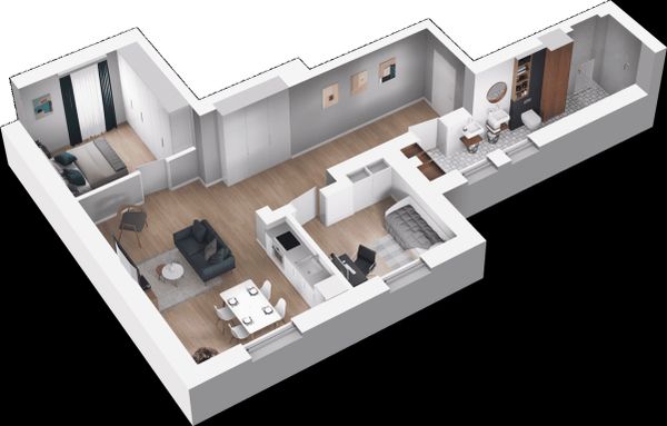 Rzut Racławicka Park - Mieszkanie na sprzedaż, Szczecin, Dąbie, 662970  PLN