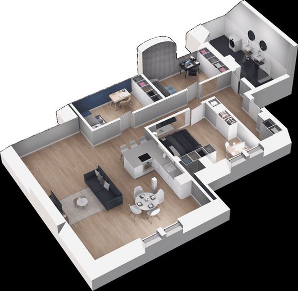 Rzut Racławicka Park - Mieszkanie na sprzedaż, Szczecin, Dąbie, 933135  PLN