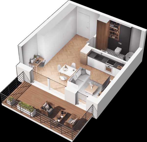 Rzut Racławicka Park - Mieszkanie na sprzedaż, Szczecin, Dąbie, 462645  PLN