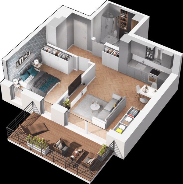 Rzut Racławicka Park - Mieszkanie na sprzedaż, Szczecin, Dąbie, 607800  PLN