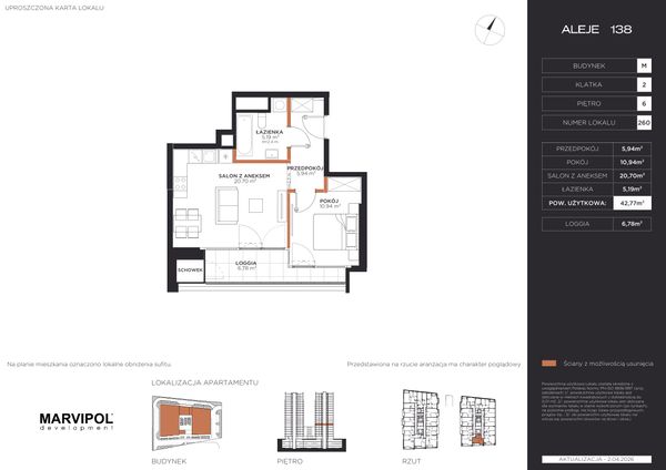 Rzut Aleje 138 - M260