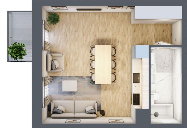 Rzut Mieszczańska Park - Mieszkanie na sprzedaż, Wrocław, Śródmieście, 625600  PLN