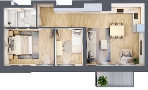 Rzut Mieszczańska Park - Mieszkanie na sprzedaż, Wrocław, Śródmieście, 1002442  PLN