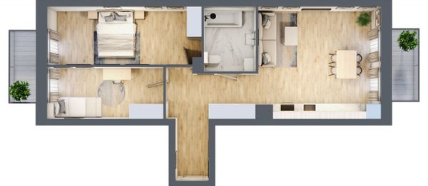 Rzut Mieszczańska Park - Mieszkanie na sprzedaż, Wrocław, Śródmieście, 1105510  PLN