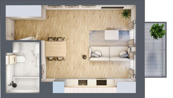 Rzut Mieszczańska Park - Mieszkanie na sprzedaż, Wrocław, Śródmieście, 570016  PLN