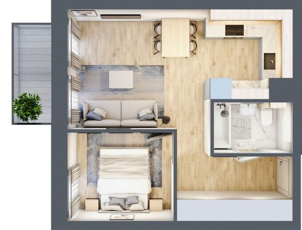 Rzut Mieszczańska Park - Mieszkanie na sprzedaż, Wrocław, Śródmieście, 752400  PLN