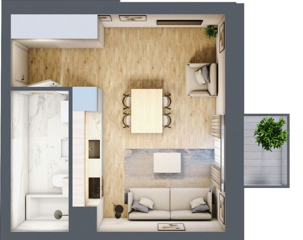 Rzut Mieszczańska Park - Mieszkanie na sprzedaż, Wrocław, Śródmieście, 528280  PLN