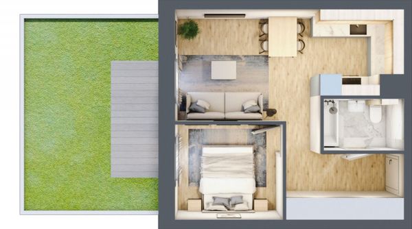 Rzut Mieszczańska Park - Mieszkanie na sprzedaż, Wrocław, Śródmieście, 690990  PLN