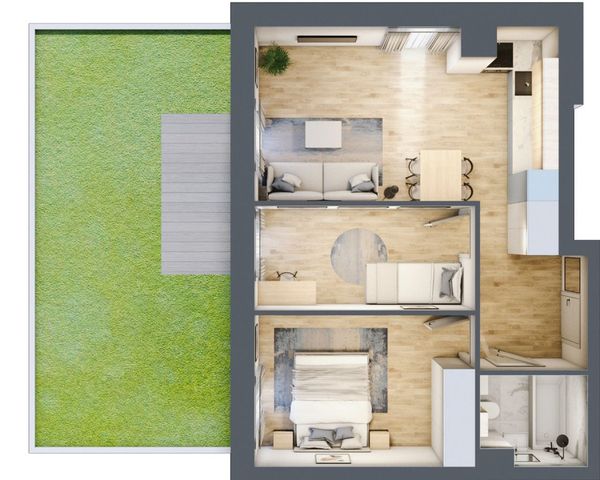 Rzut Mieszczańska Park - Mieszkanie na sprzedaż, Wrocław, Śródmieście, 942575  PLN