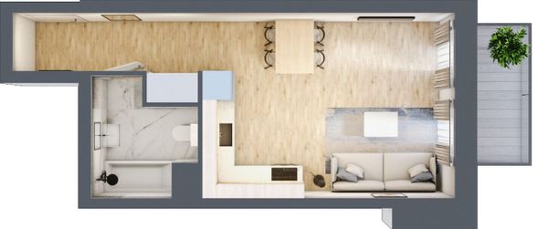 Rzut Mieszczańska Park - Mieszkanie na sprzedaż, Wrocław, Śródmieście, 546620  PLN