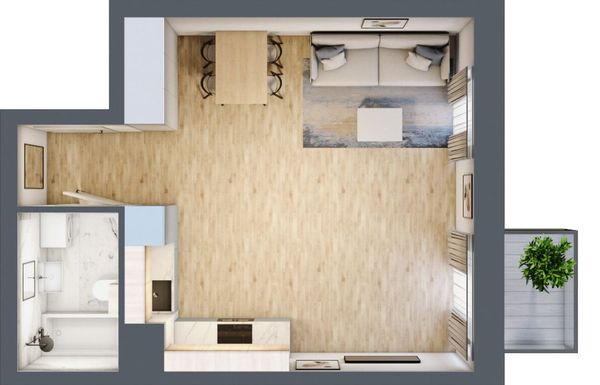 Rzut Mieszczańska Park - Mieszkanie na sprzedaż, Wrocław, Śródmieście, 612180  PLN