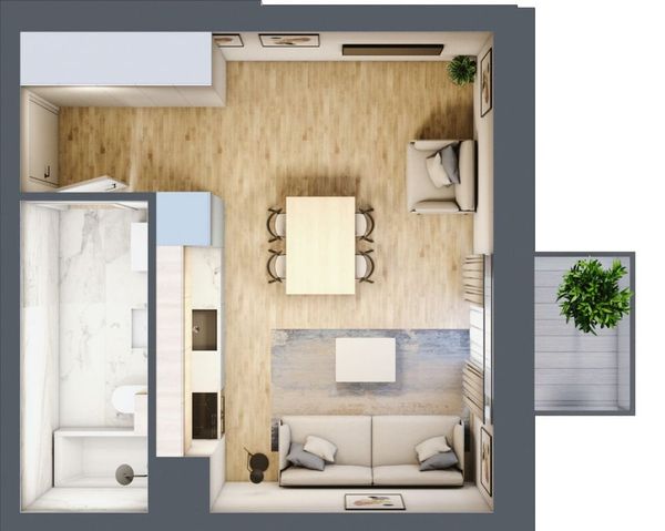 Rzut Mieszczańska Park - Mieszkanie na sprzedaż, Wrocław, Śródmieście, 505800  PLN