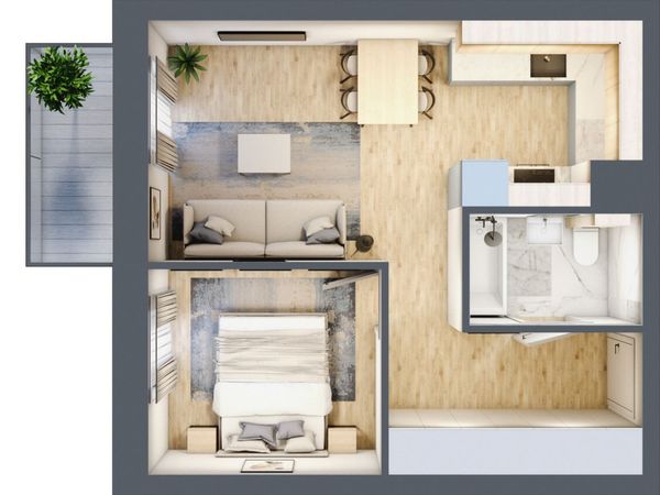 Rzut Mieszczańska Park - Mieszkanie na sprzedaż, Wrocław, Śródmieście, 705850  PLN