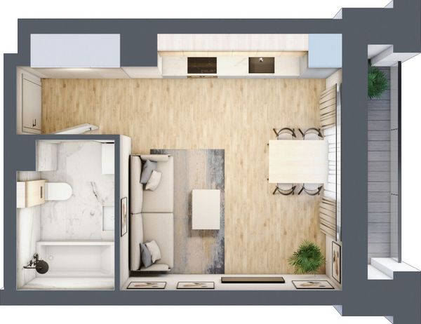 Rzut Mieszczańska Park - Mieszkanie na sprzedaż, Wrocław, Śródmieście, 475640  PLN