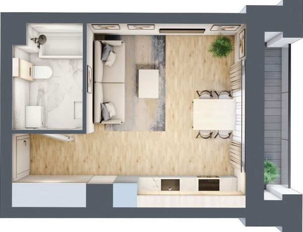 Rzut Mieszczańska Park - Mieszkanie na sprzedaż, Wrocław, Śródmieście, 479504  PLN