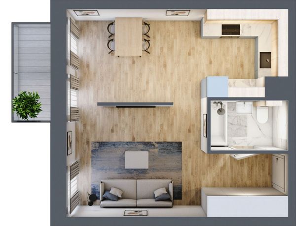 Rzut Mieszczańska Park - Mieszkanie na sprzedaż, Wrocław, Śródmieście, 707070  PLN