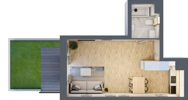 Rzut Mieszczańska Park - Mieszkanie na sprzedaż, Wrocław, Śródmieście, 557373  PLN