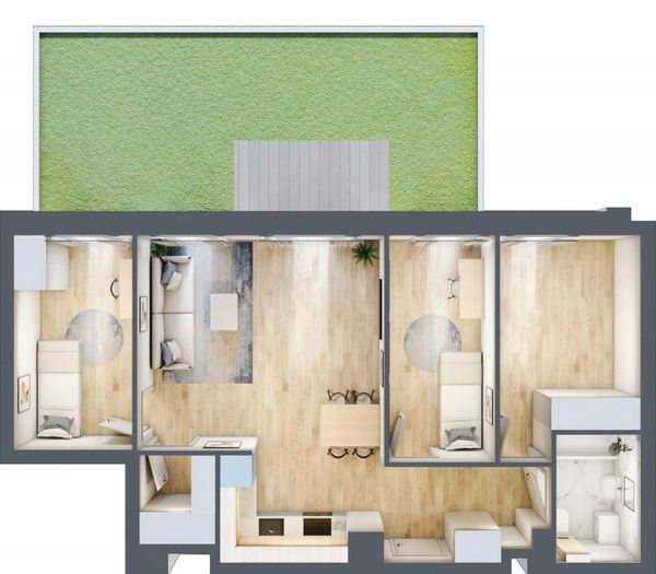 Rzut Mieszczańska Park - Mieszkanie na sprzedaż, Wrocław, Śródmieście, 1040050  PLN
