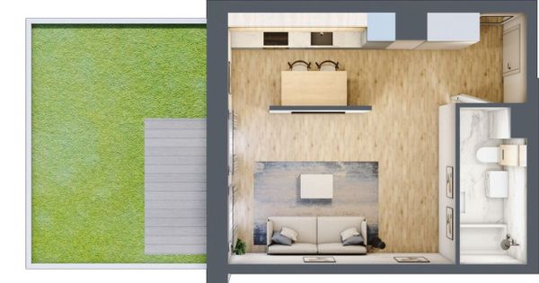 Rzut Mieszczańska Park - Mieszkanie na sprzedaż, Wrocław, Śródmieście, 609970  PLN