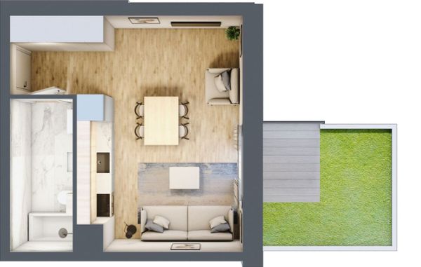 Rzut Mieszczańska Park - Mieszkanie na sprzedaż, Wrocław, Śródmieście, 500180  PLN