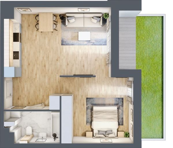 Rzut Mieszczańska Park - Mieszkanie na sprzedaż, Wrocław, Śródmieście, 945358  PLN