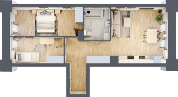 Rzut Mieszczańska Park - Mieszkanie na sprzedaż, Wrocław, Śródmieście, 901759  PLN