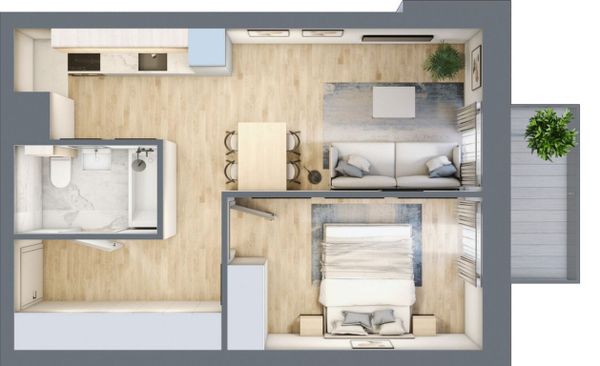 Rzut Mieszczańska Park - Mieszkanie na sprzedaż, Wrocław, Śródmieście, 797710  PLN
