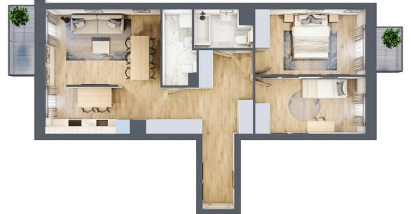 Rzut Mieszczańska Park - Mieszkanie na sprzedaż, Wrocław, Śródmieście, 1521510  PLN